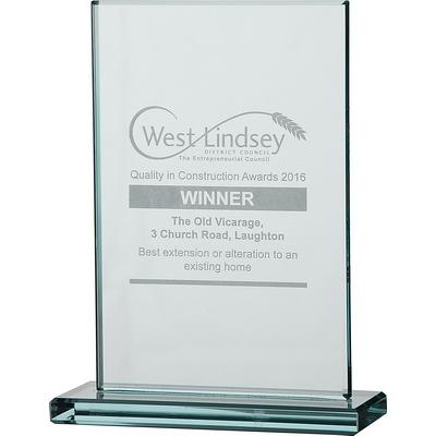 Image of Promotional 15cm Jade Glass Rectangle Award