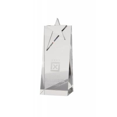 Image of 18cm Optical Crystal Star Rectangle Award
