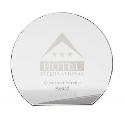 Image of Branded 125cm x 19mm Clear Glass Freestanding Circle Award