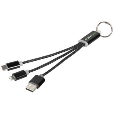 Image of Metal 3-in-1 charging cable with keychain