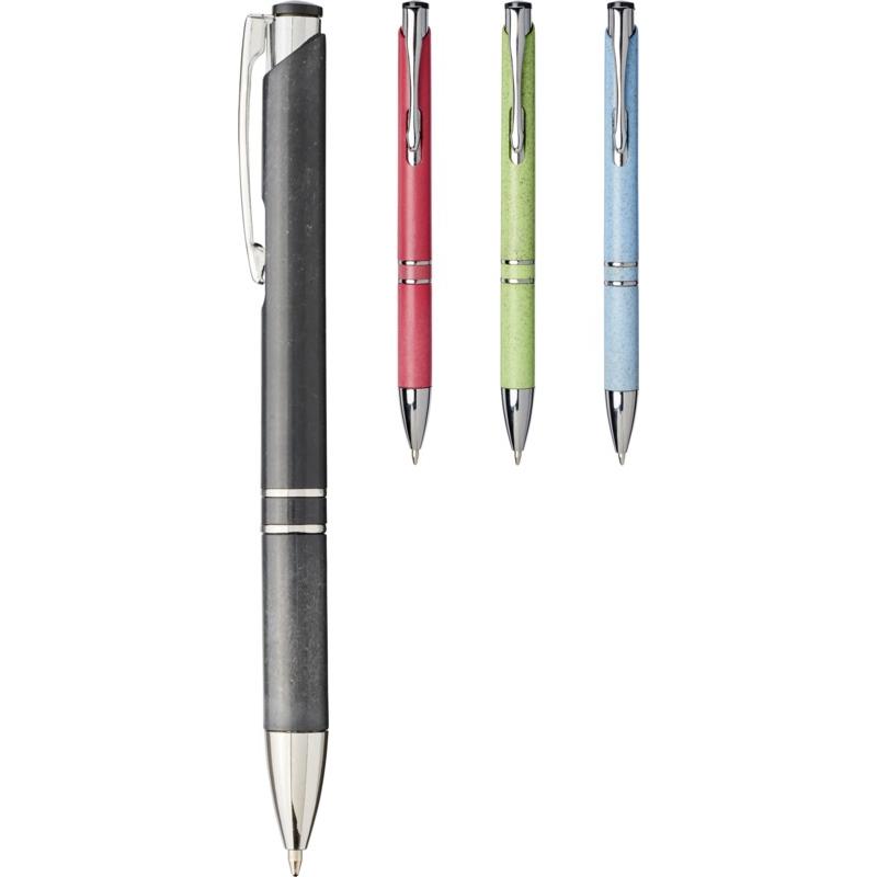 Image of Branded Moneta ABS with wheat straw click ballpoint pen 