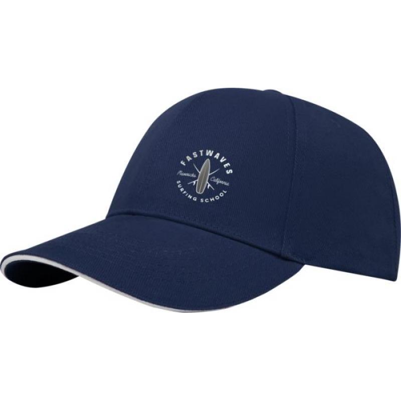 Image of Branded Topaz 6 Panel GRS Recycled Sandwich Cap 