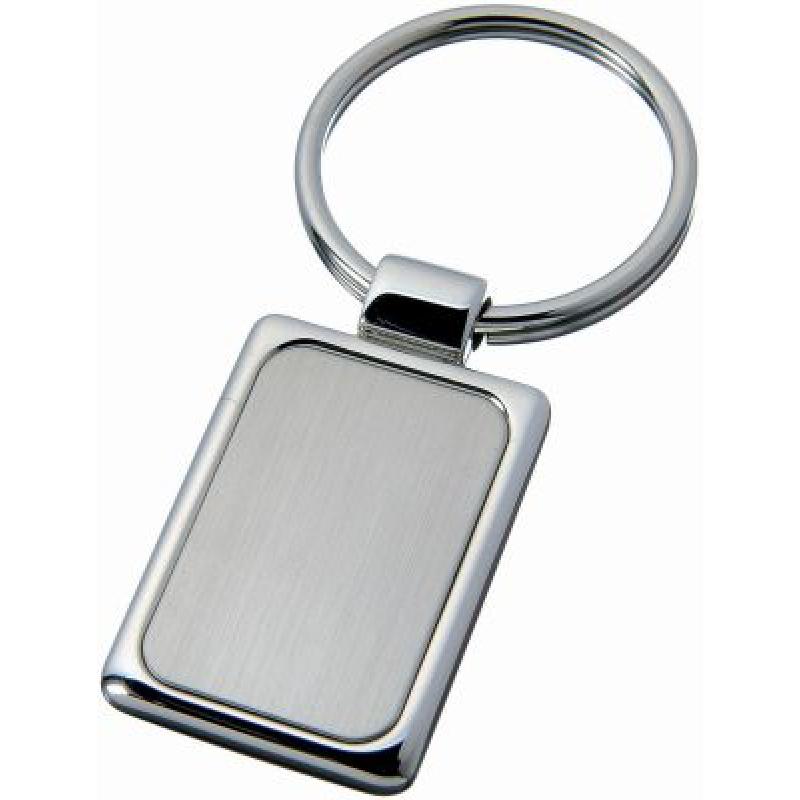 Image of Sergio rectangular metal keychain