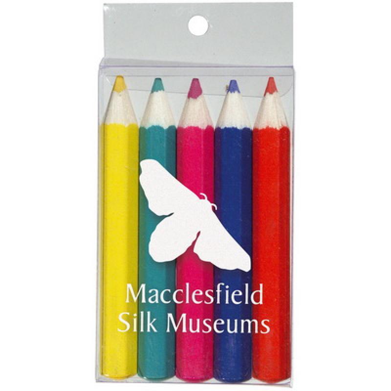Image of Pack of 5 Half Length Colouring Pencils